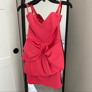 Lipsy London Pink Peplum Dress with Pocket Detail